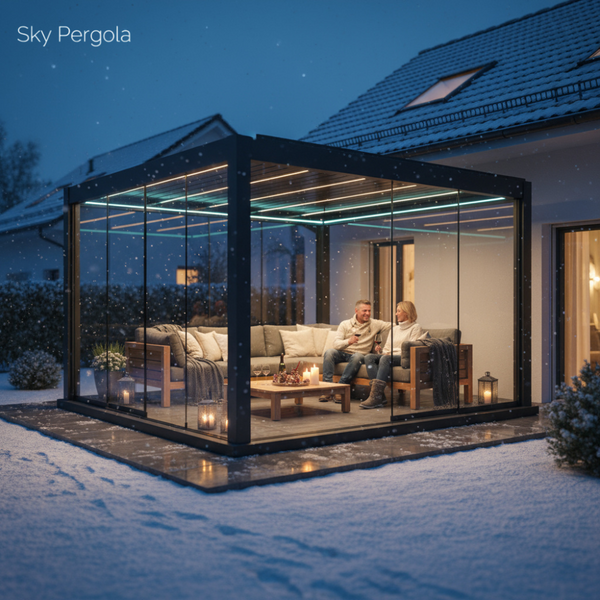 Sky Pergola Wintergarten mit Glaswänden