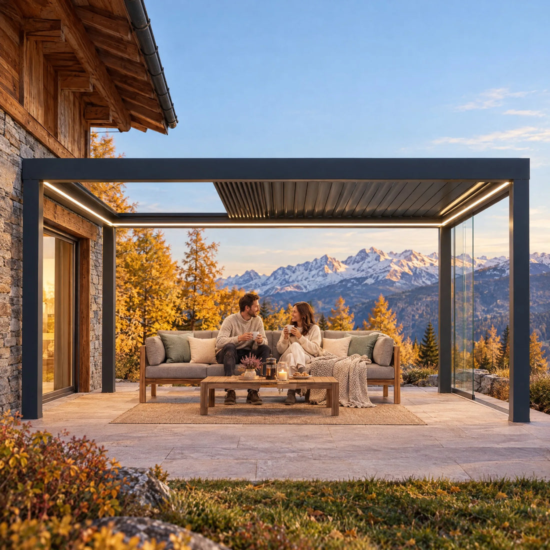 SkyInfinity Pro Pergola mit Bergsicht