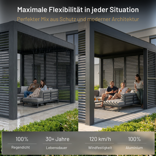 Sky Pergola Schiebbare Lamellenwand