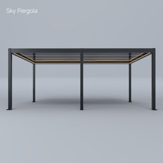 Ausstellungsmodell: SkyMotion LED Aluminium Pergola 4m x 5m motorisiert (LED nur im Rahmen)