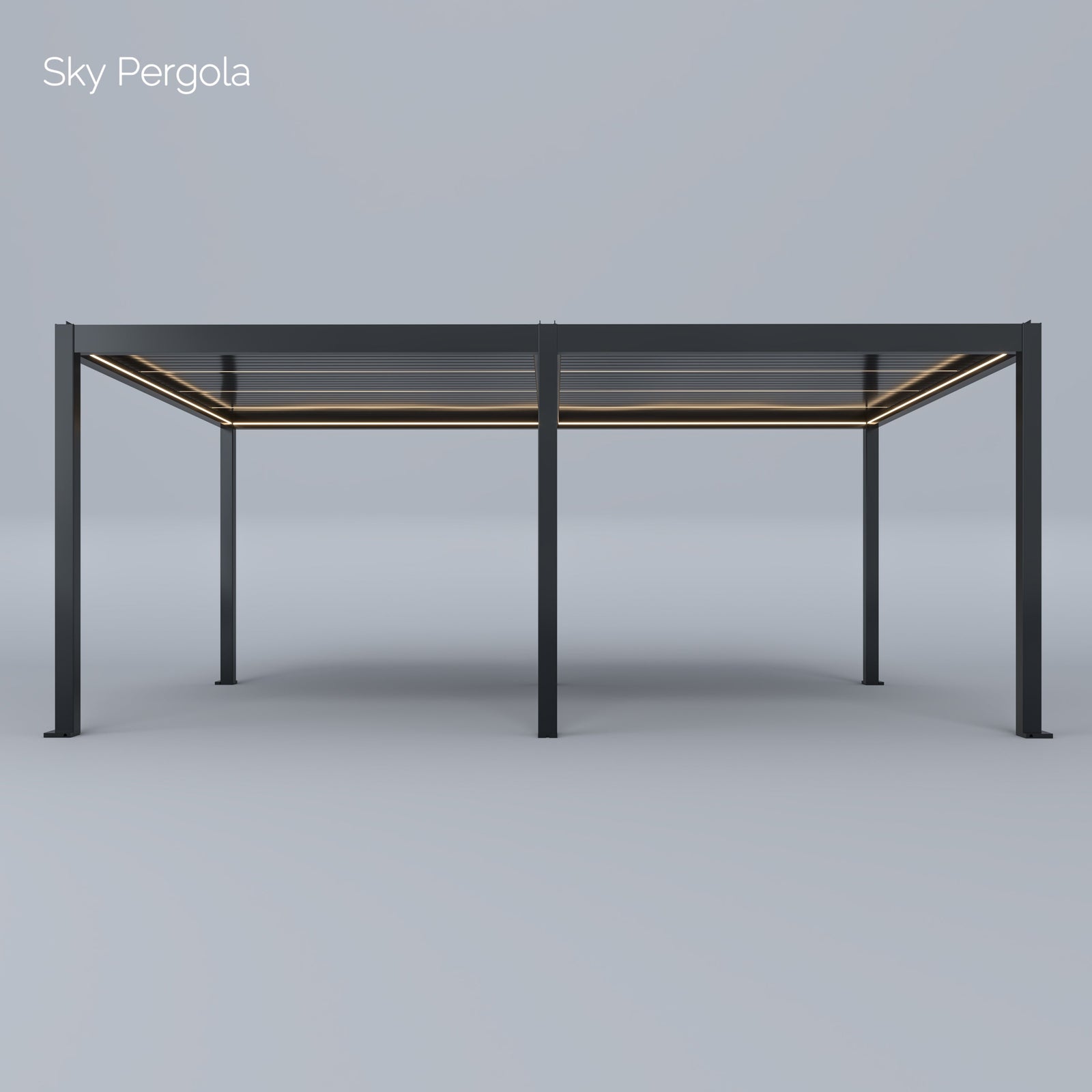 Ausstellungsmodell: SkyMotion LED Aluminium Pergola 4m x 5m motorisiert (LED nur im Rahmen)
